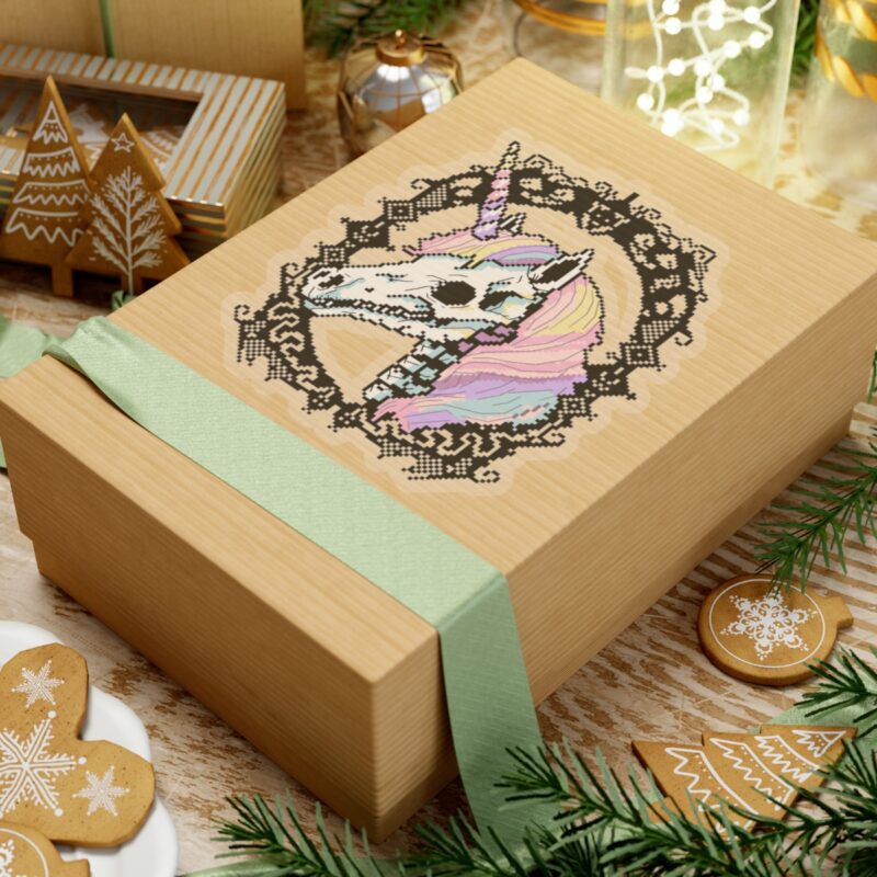 Pastel Goth Skeleton Unicorn Kiss-Cut Sticker - Image 21