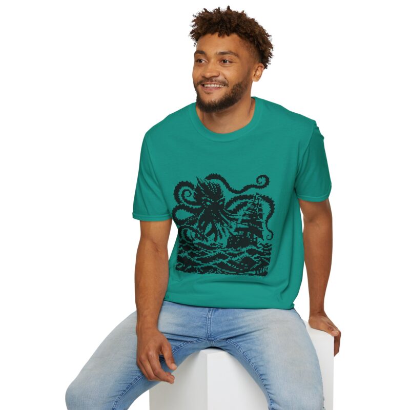 Woodcut Kraken Unisex T-shirt - Image 47