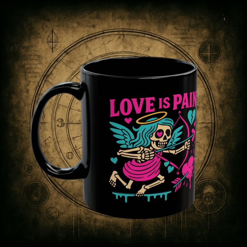 Cupid: Love Is Pain Ceramic Mug - Image 3