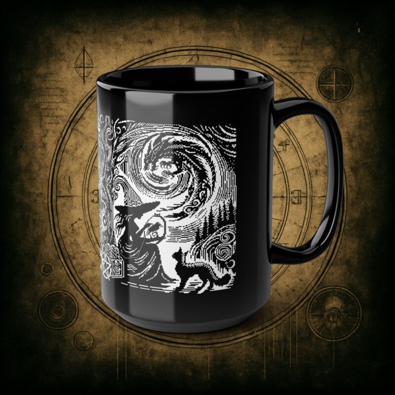 Woodcut Stitch Witch Ceramic Mug - Image 10