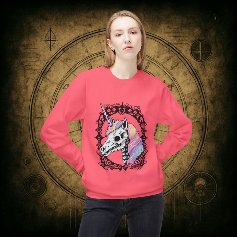 Pastel Goth Skeleton Unicorn Unisex Sweatshirt - Image 41