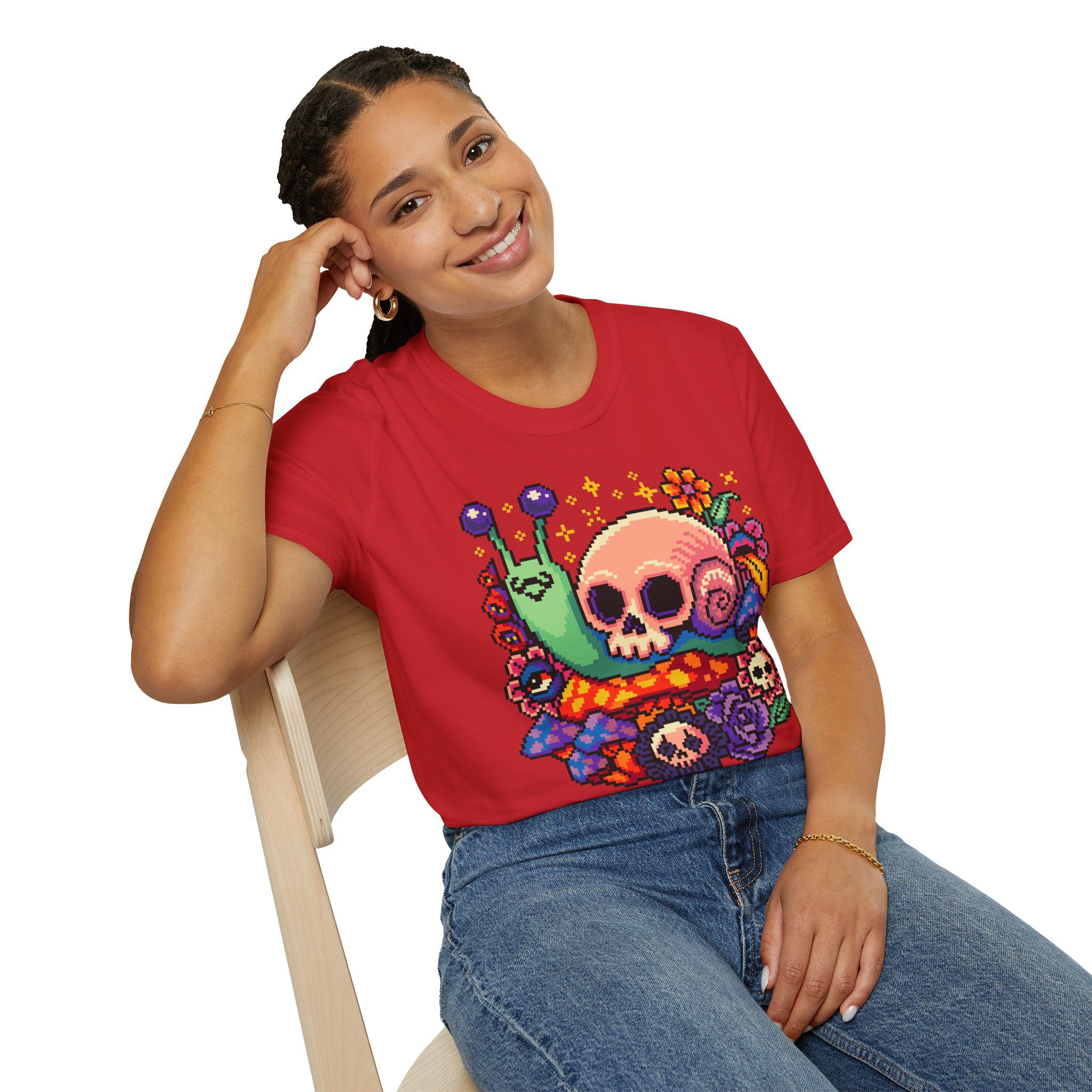 Skull Snail Unisex T-Shirt - Image 82