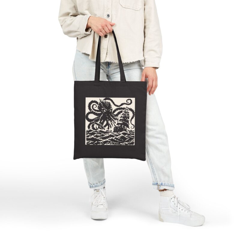 Woodcut Kraken Tote Bag - Image 4