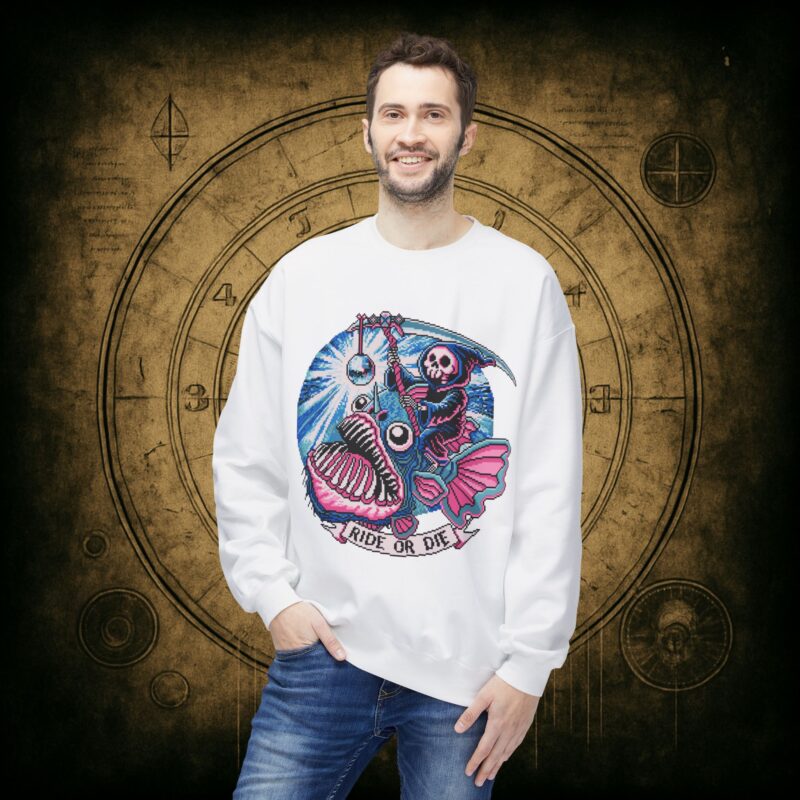 Ride or Die Angler Fish Unisex Sweatshirt - Image 9