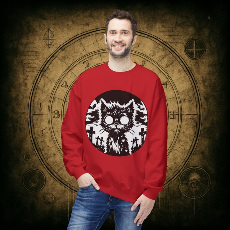 Zombie Cat Unisex Sweatshirt - Image 6