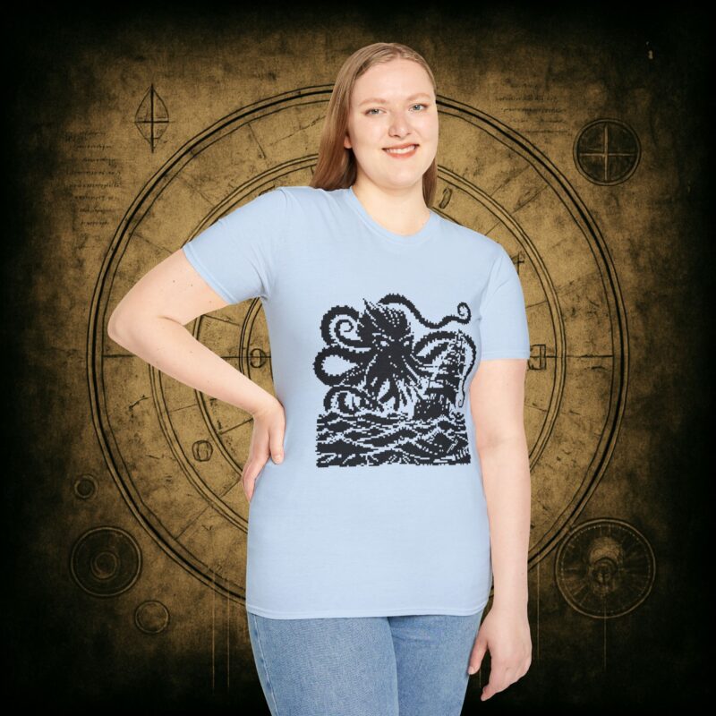 Woodcut Kraken Unisex T-shirt - Image 50