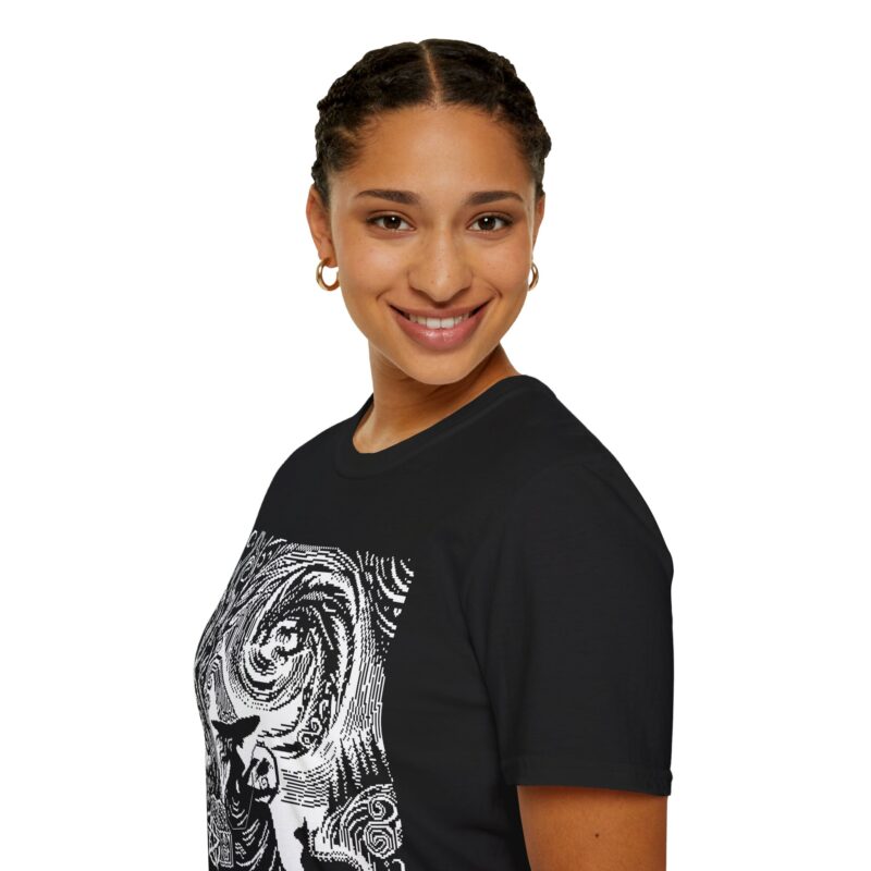Woodcut Stitch Witch Unisex T-Shirt - Image 14