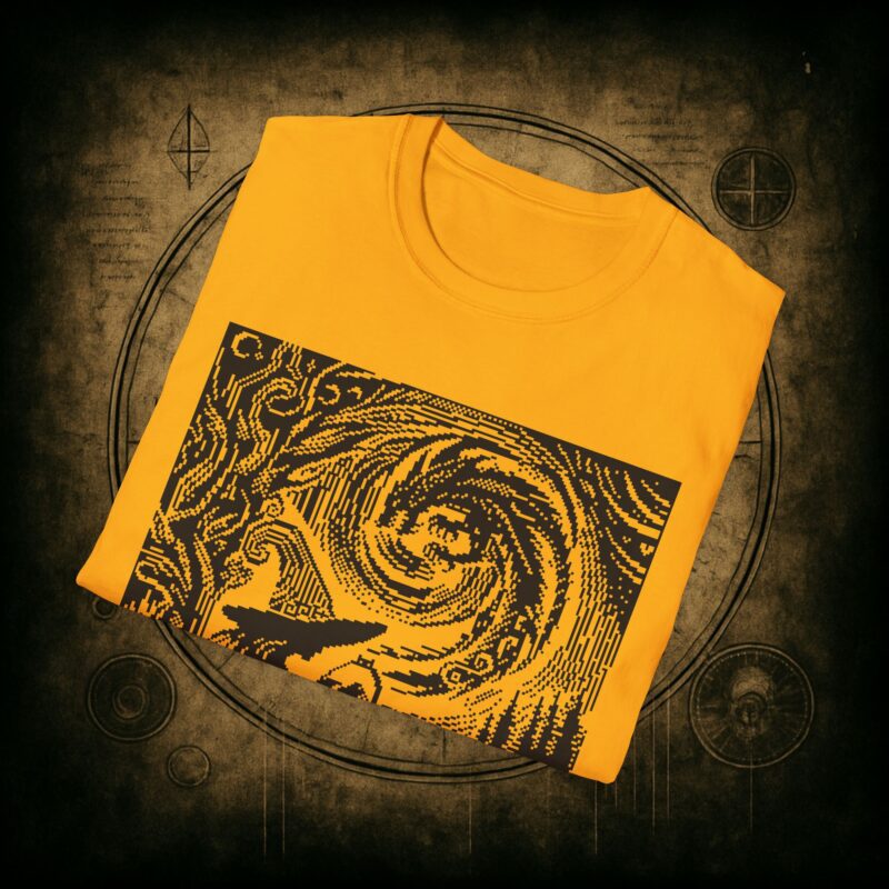 Woodcut Stitch Witch Unisex T-Shirt - Image 23