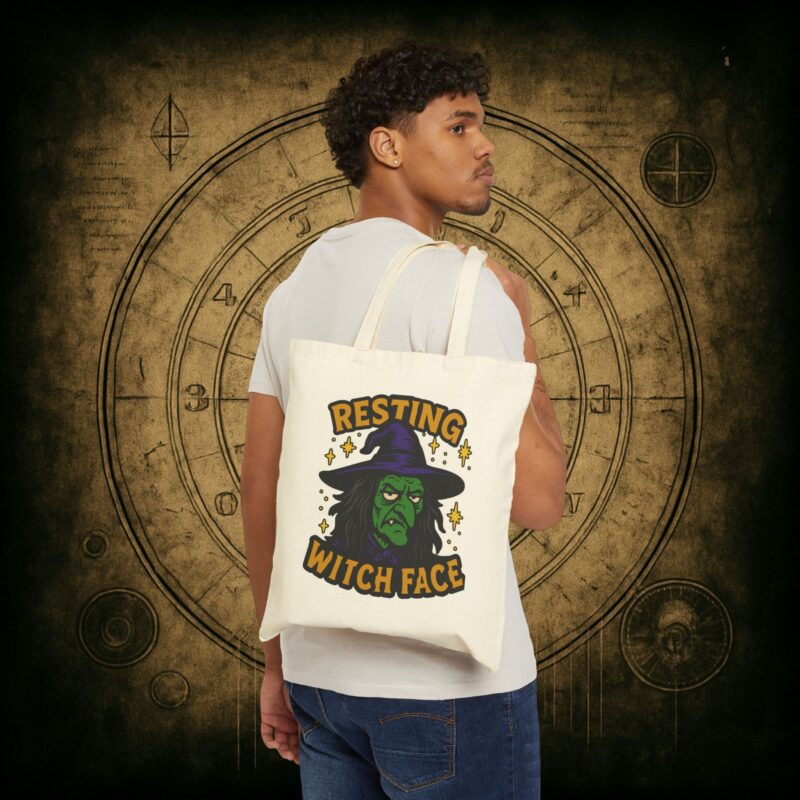 Resting Witch Face Tote Bag - Image 8