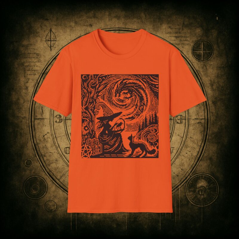 Woodcut Stitch Witch Unisex T-Shirt - Image 27
