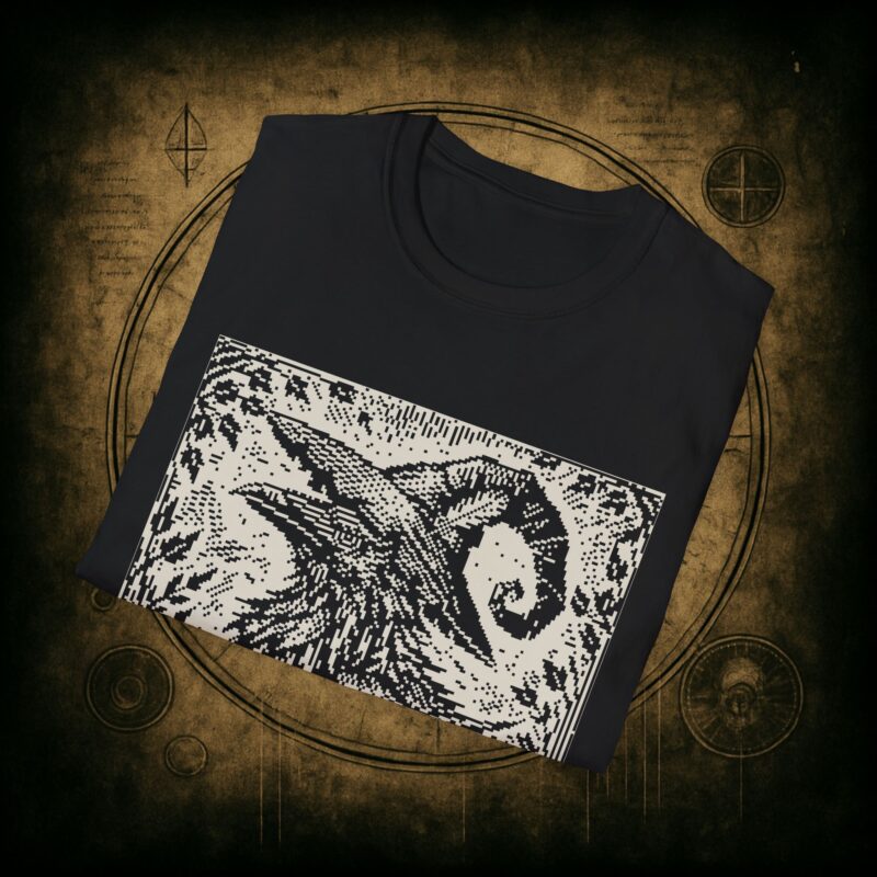 Woodcut Raven Unisex T-shirt - Image 9