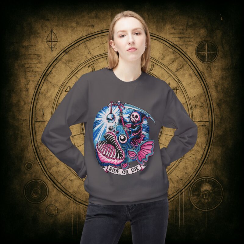 Ride or Die Angler Fish Unisex Sweatshirt - Image 29