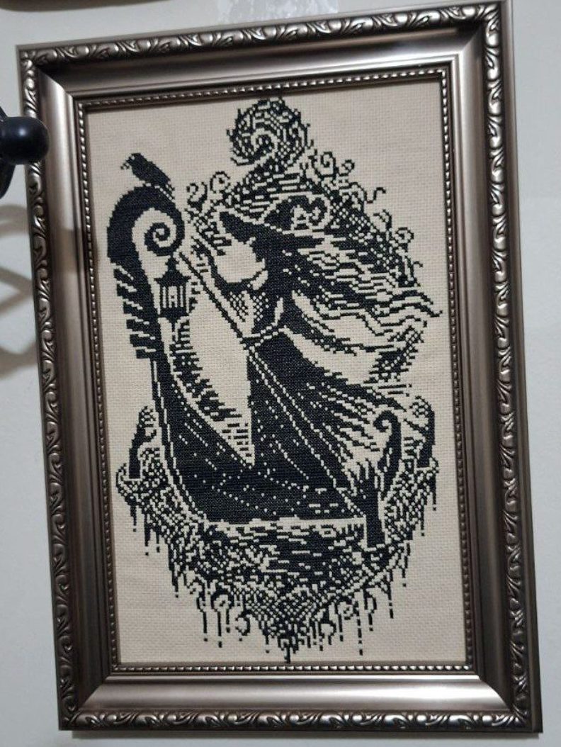 Woodcut Psychopomp Witch