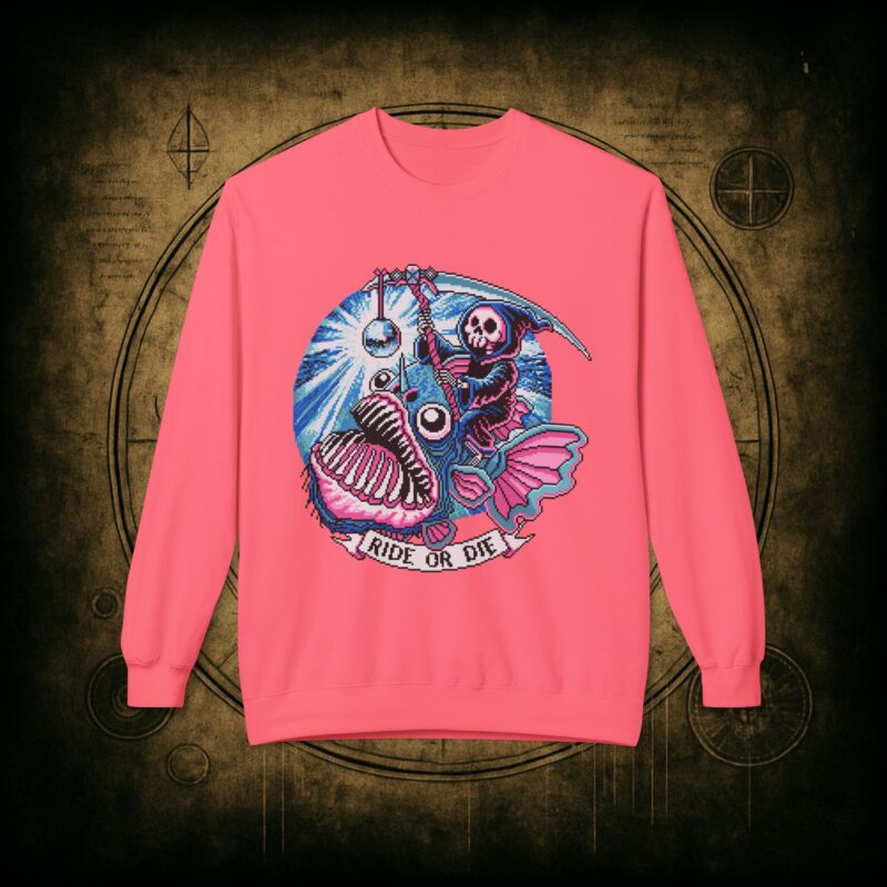 Ride or Die Angler Fish Unisex Sweatshirt - Image 40