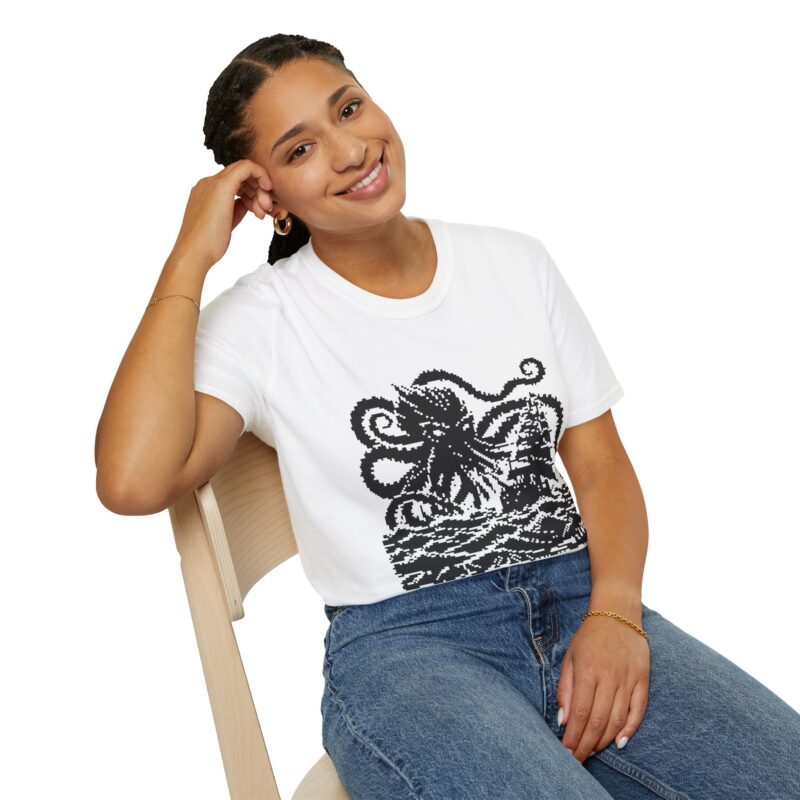 Woodcut Kraken Unisex T-shirt - Image 20