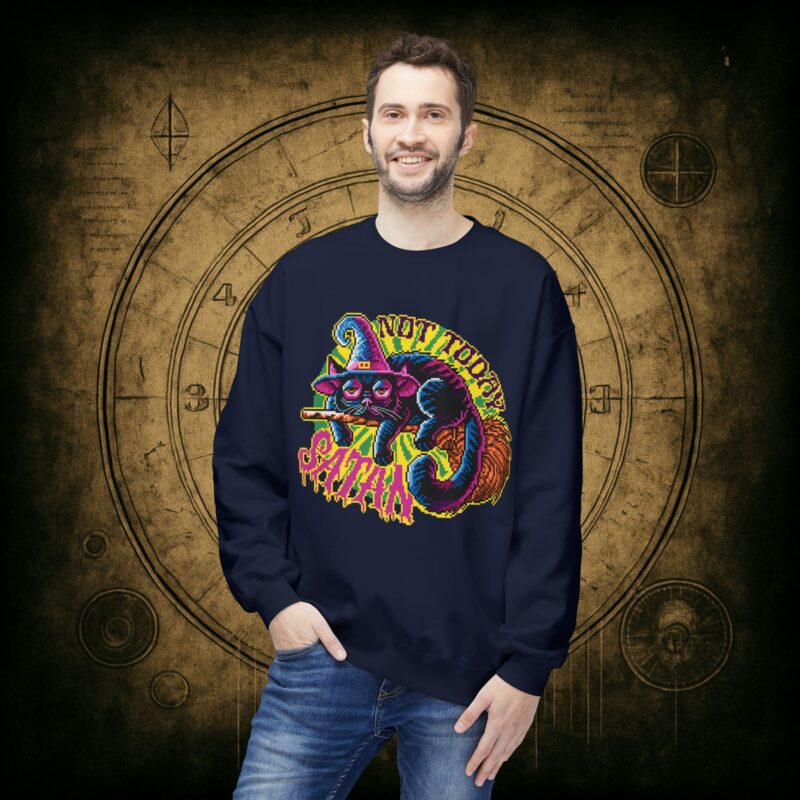 Not Today Satan Cat Unisex Sweatshirt - Image 36