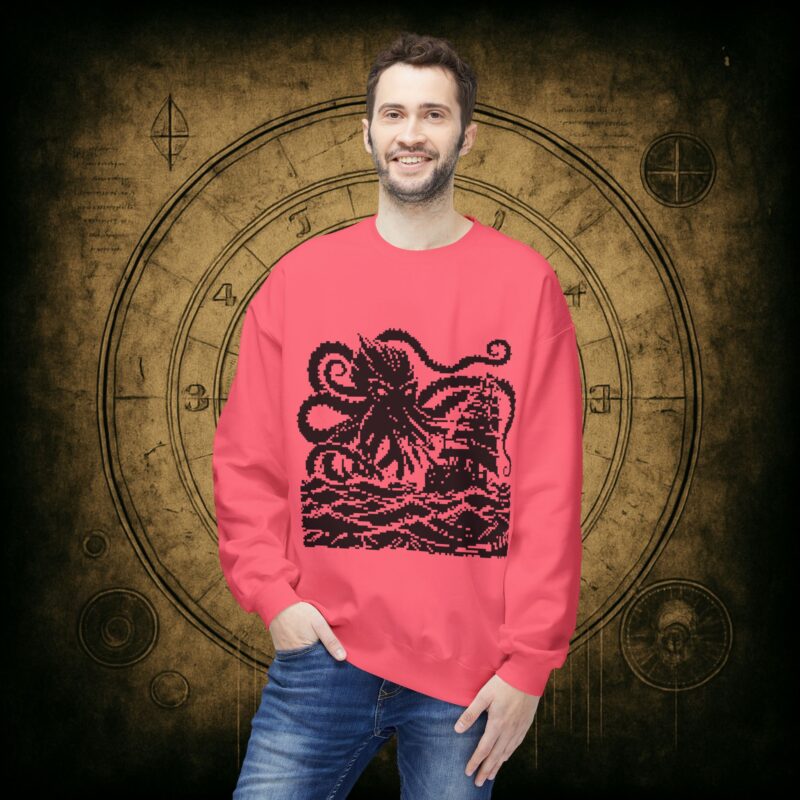 Woodcut Kraken Unisex Sweatshirt - Image 42