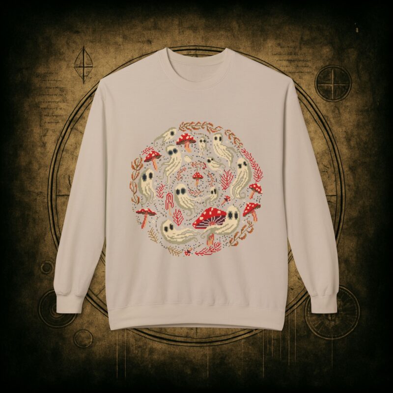 Spiral Mushrooms & Ghosts Unisex Sweatshirt - Image 13