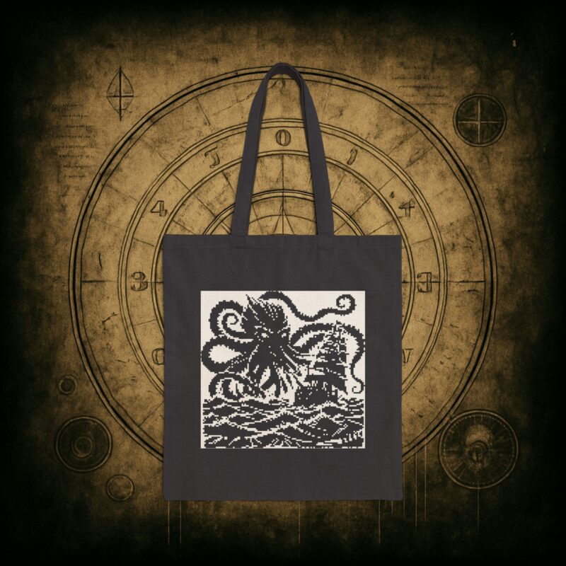 Woodcut Kraken Tote Bag