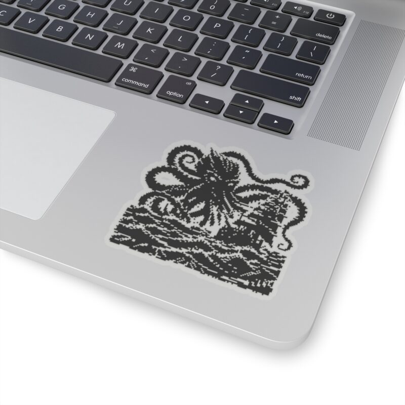 Woodcut Kraken Kiss-Cut Sticker - Image 11