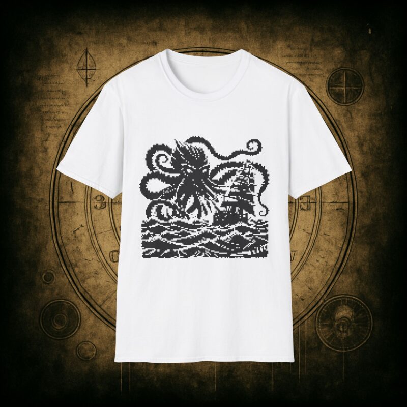 Woodcut Kraken Unisex T-shirt - Image 18