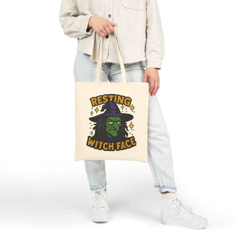 Resting Witch Face Tote Bag - Image 10