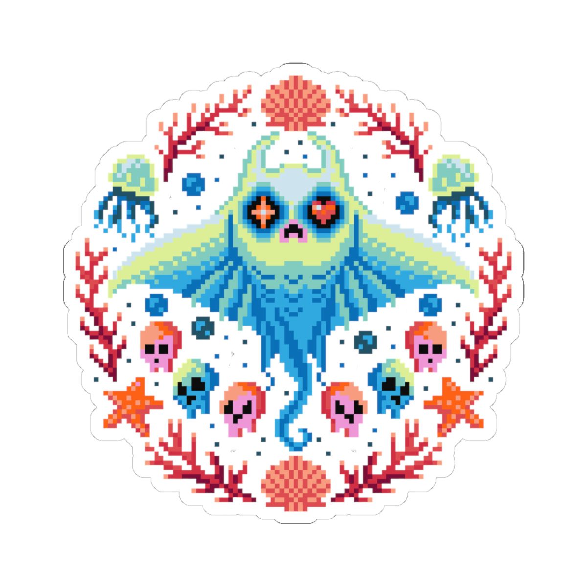 Manta Ray Kiss-Cut Sticker