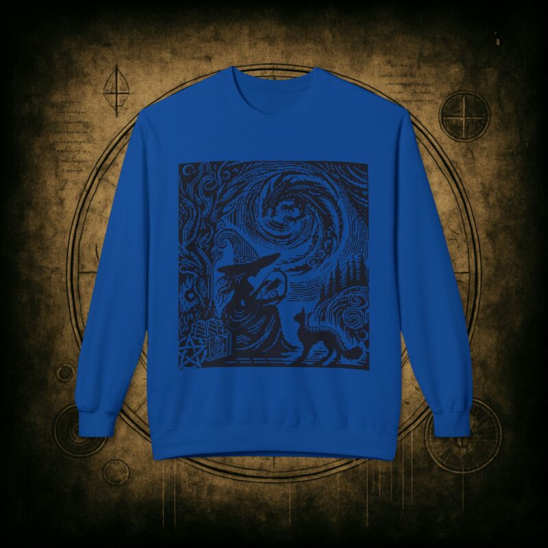 Woodcut Stitch Witch Unisex Sweatshirt - Image 31