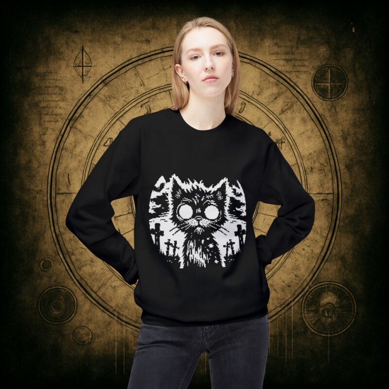 Zombie Cat Unisex Sweatshirt - Image 2
