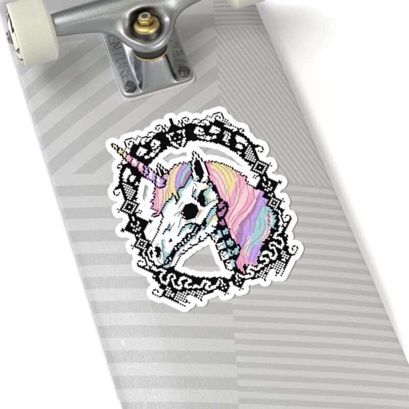 Pastel Goth Skeleton Unicorn Kiss-Cut Sticker - Image 23