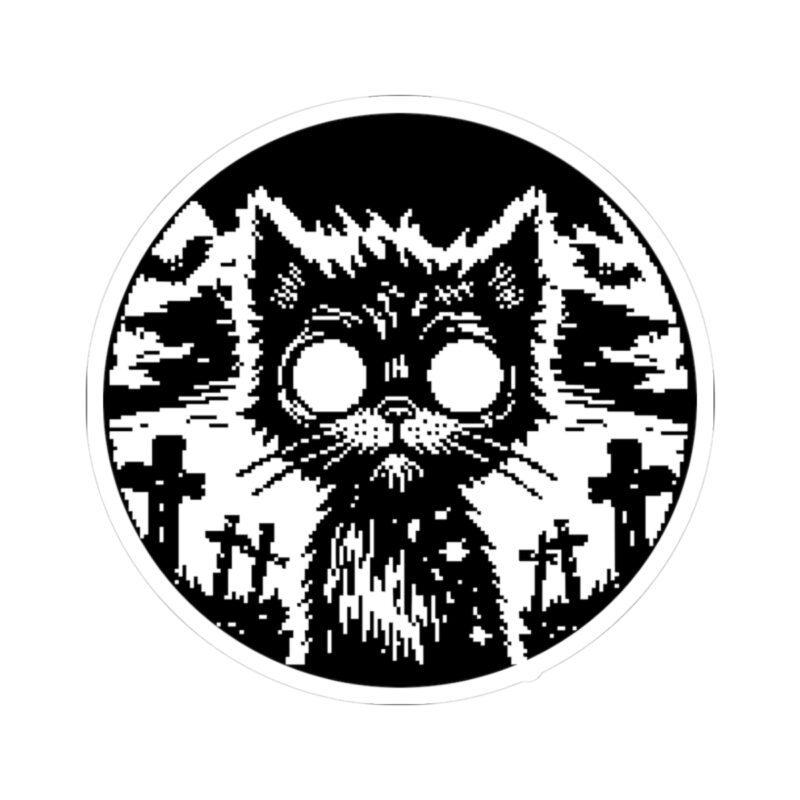 Zombie Cat Kiss-Cut Sticker - Image 13