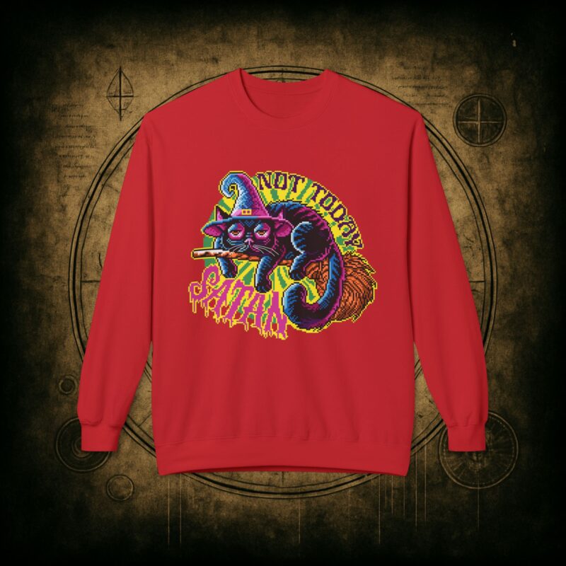 Not Today Satan Cat Unisex Sweatshirt - Image 4