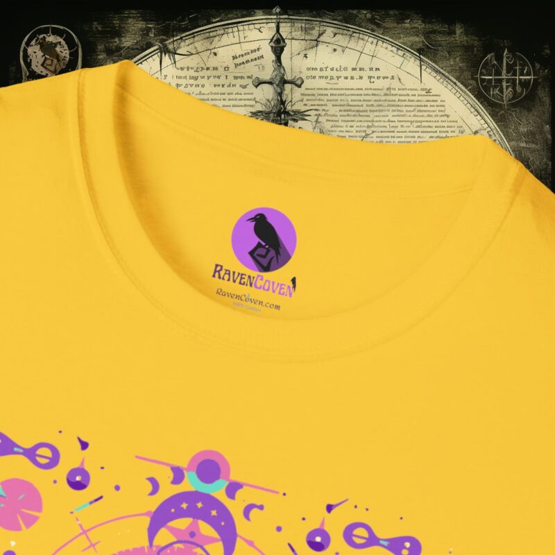 Neon Tribal Raven Unisex T-Shirt - Image 9