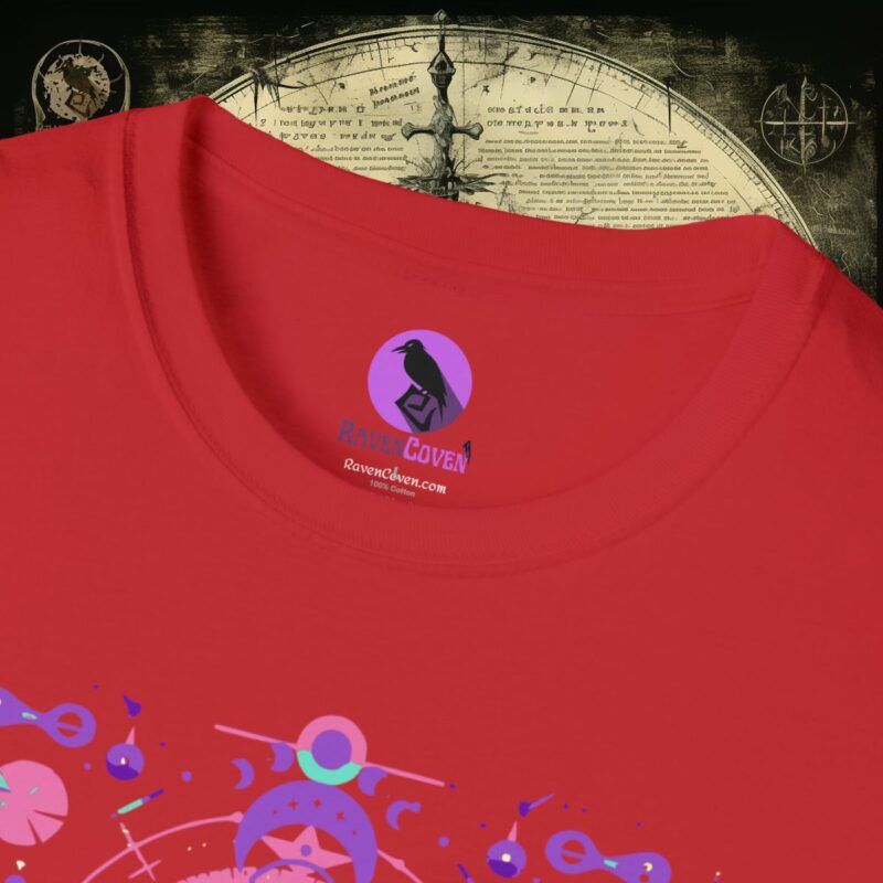 Neon Tribal Raven Unisex T-Shirt - Image 27