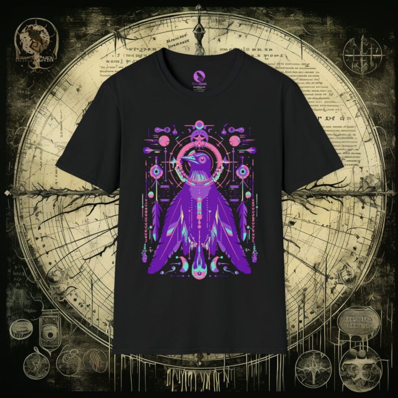 Neon Tribal Raven Unisex T-Shirt