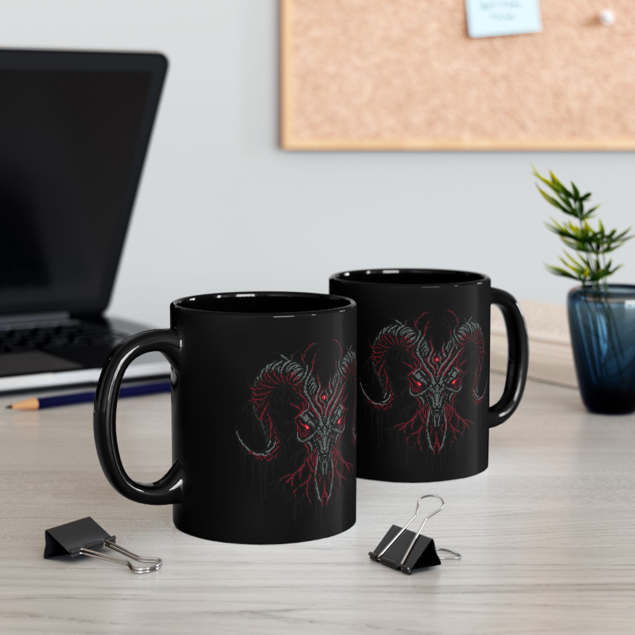 Baphomet Skull Ceramic Mug - Image 5