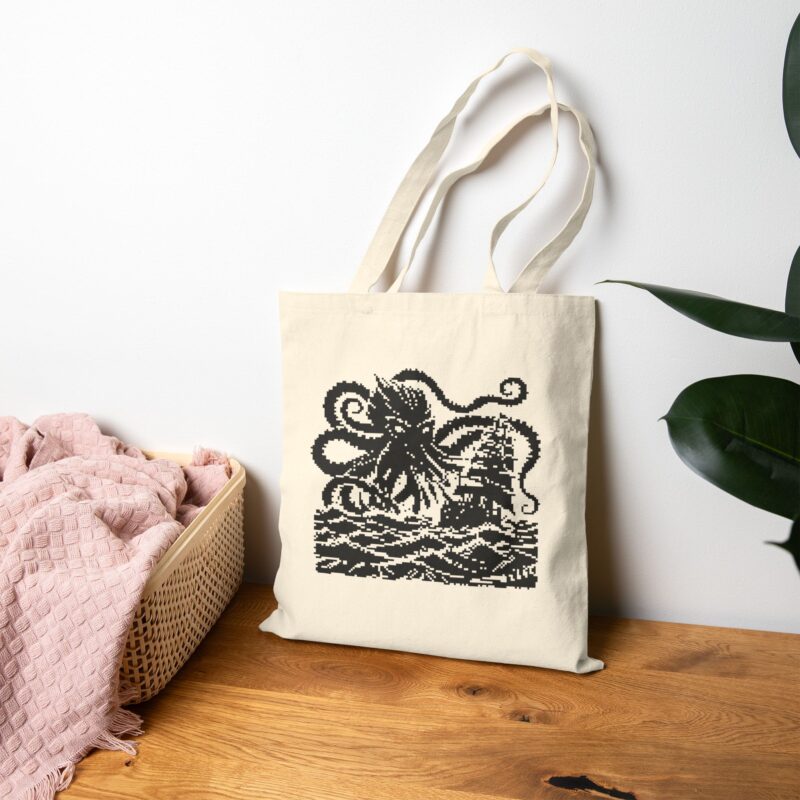 Woodcut Kraken Tote Bag - Image 12
