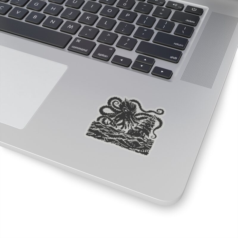 Woodcut Kraken Kiss-Cut Sticker - Image 5
