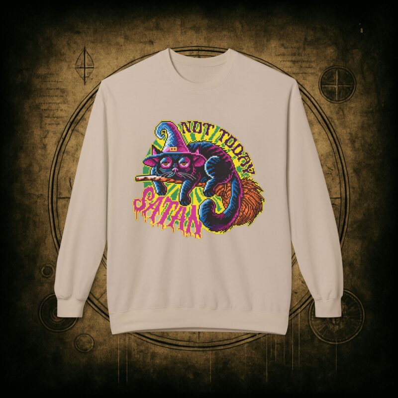 Not Today Satan Cat Unisex Sweatshirt - Image 16