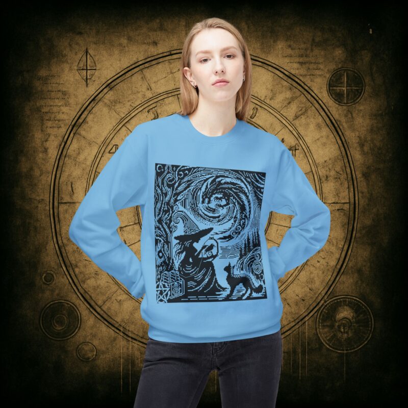 Woodcut Stitch Witch Unisex Sweatshirt - Image 23