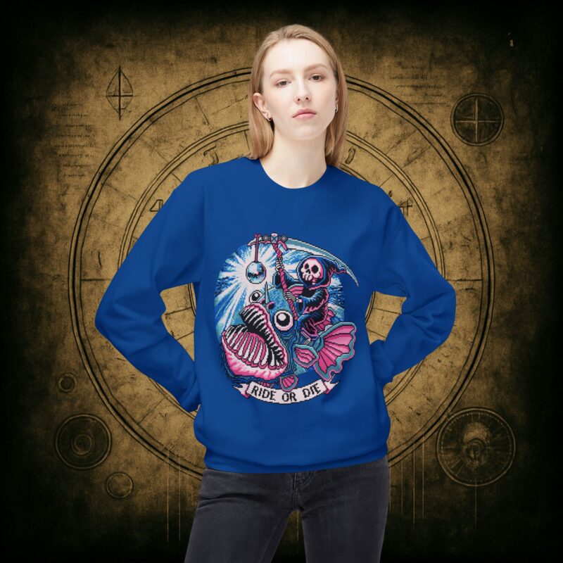 Ride or Die Angler Fish Unisex Sweatshirt - Image 32