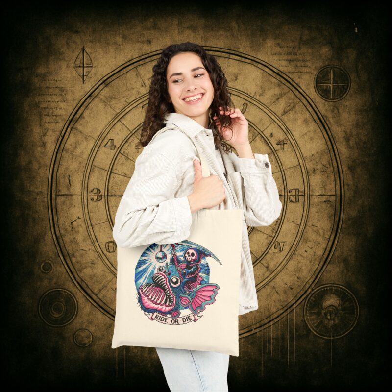 Ride or Die Angler Fish Tote Bag - Image 3