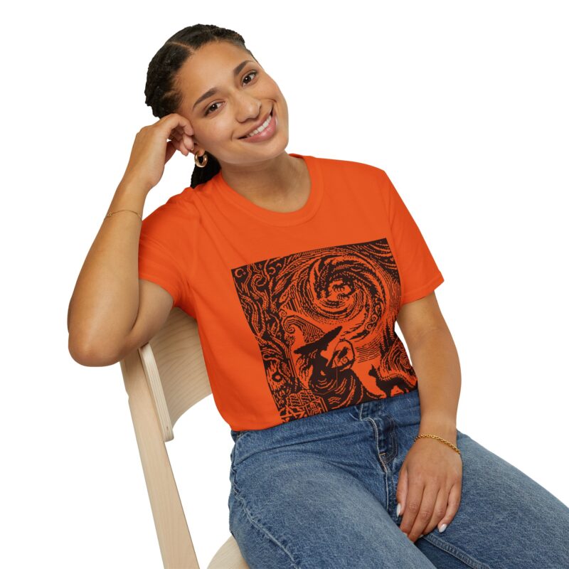 Woodcut Stitch Witch Unisex T-Shirt - Image 30