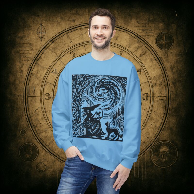 Woodcut Stitch Witch Unisex Sweatshirt - Image 24