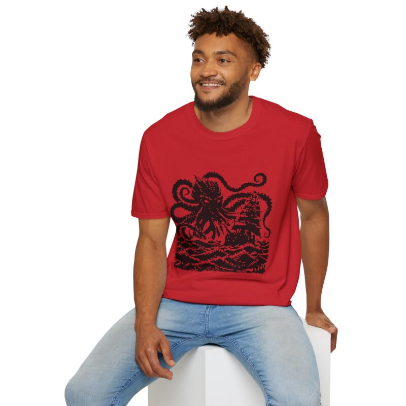 Woodcut Kraken Unisex T-shirt - Image 72