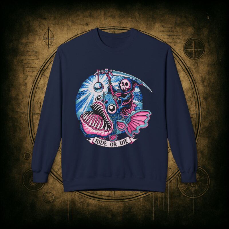 Ride or Die Angler Fish Unisex Sweatshirt - Image 34