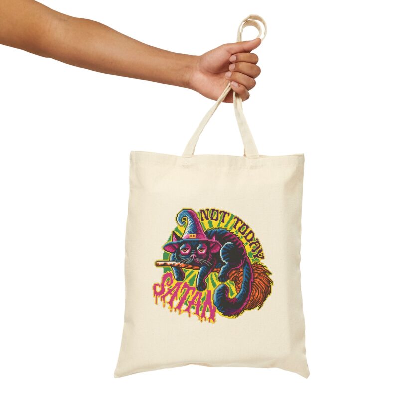 Not Today Satan Cat Tote Bag - Image 11