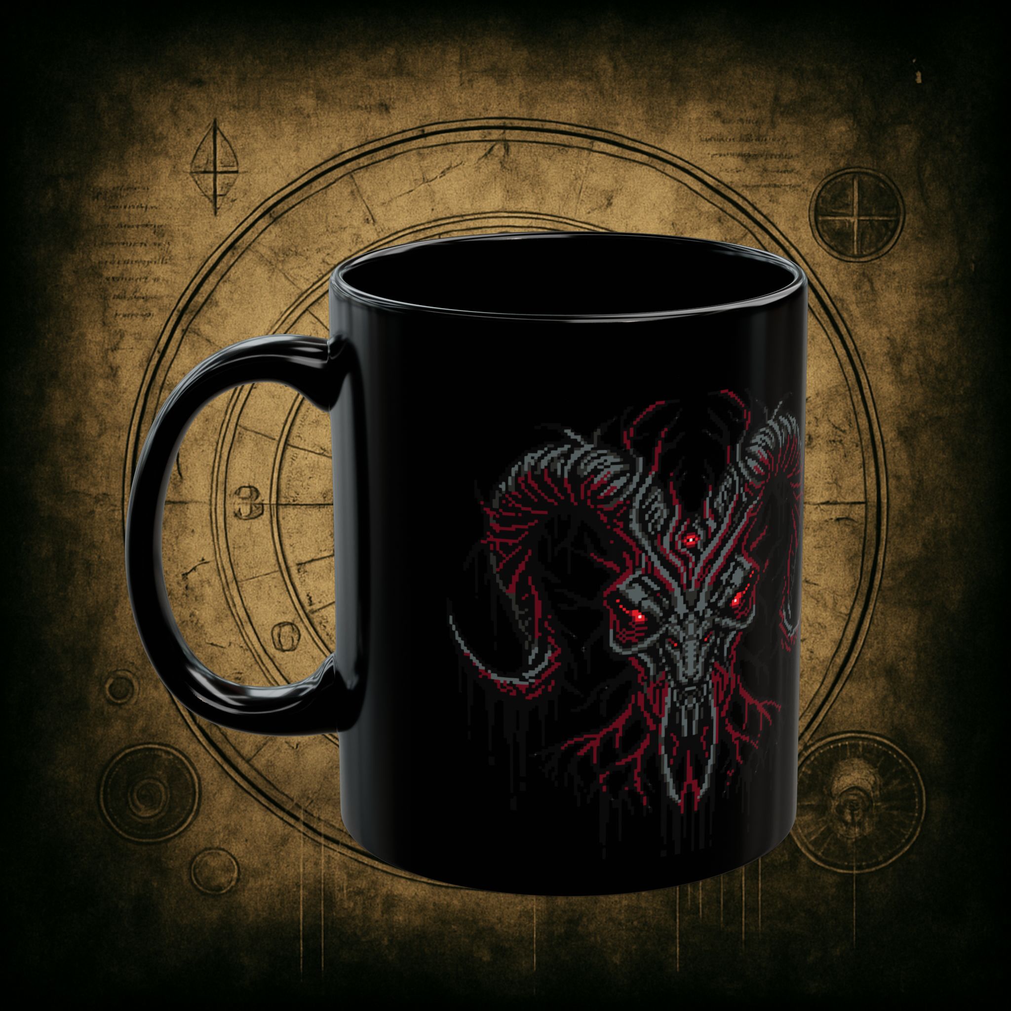 Baphomet Skull Ceramic Mug - Image 3