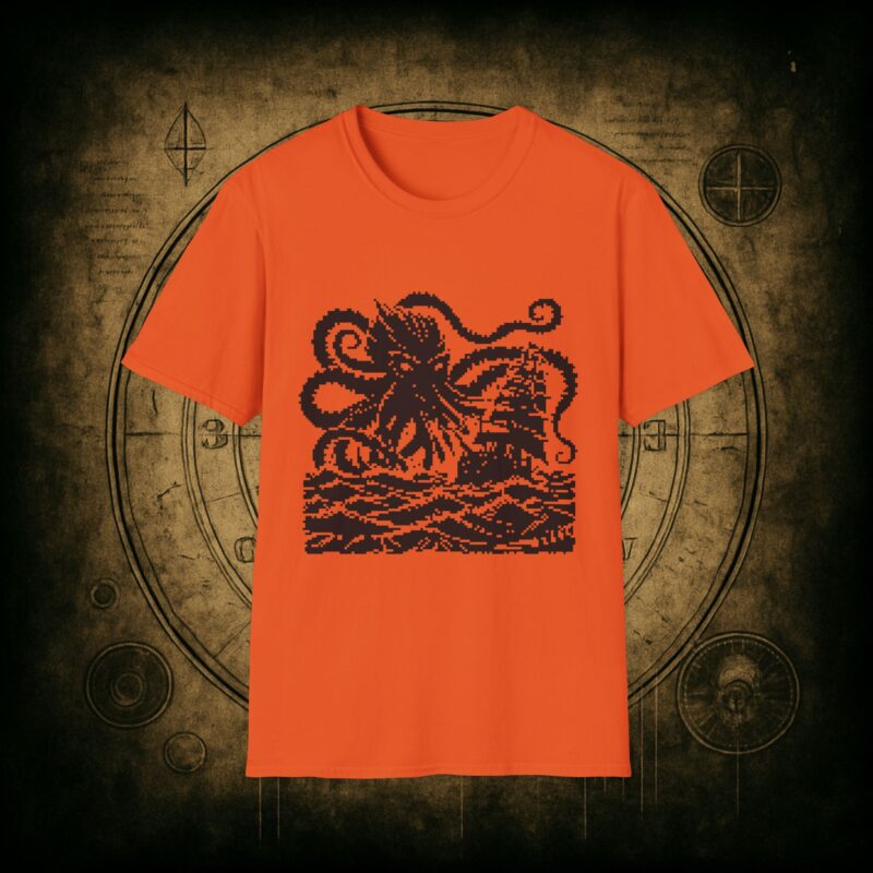 Woodcut Kraken Unisex T-shirt - Image 27