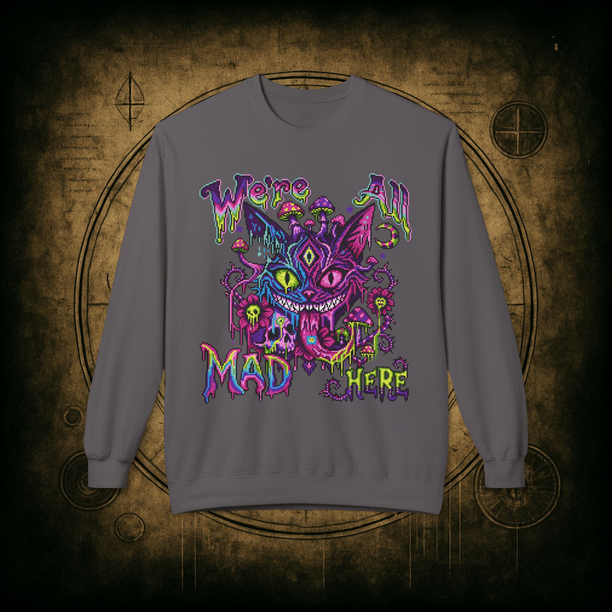 We’re All Mad Here Cheshire Cat Unisex Sweatshirt - Image 37